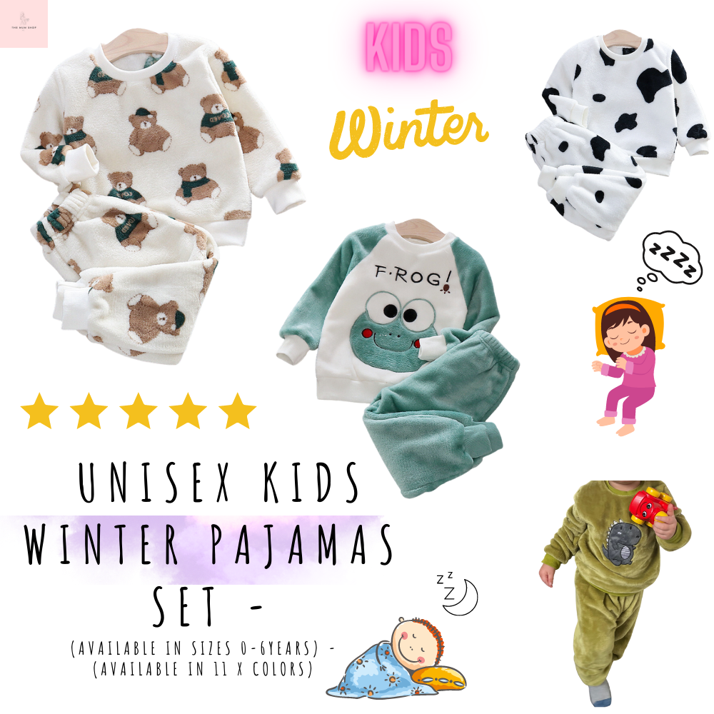 2023 Unisex Kids Winter Pajamas Set -(Available in sizes 0-6years)  -(Available in 11 x colors)