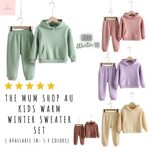 The Mum Shop Au Kids Warm Winter Sweater Set (Size:1Y-8Years) 5x colors available