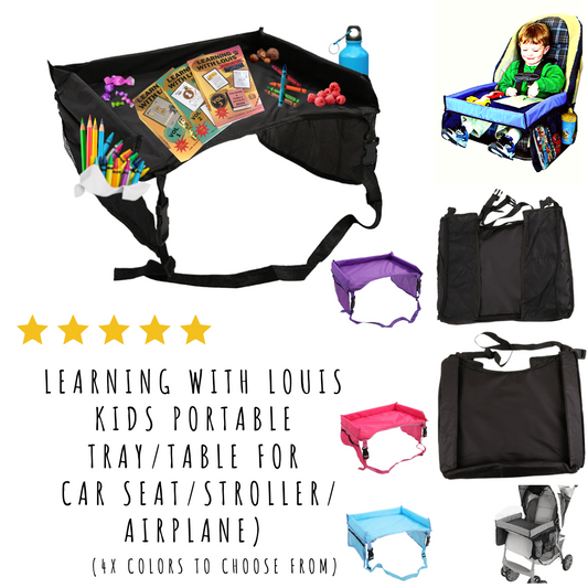 Learning with Louis Kids Portable Tray/Table for car seat/Stroller/Airplane)