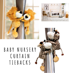 2pcs Curtain Tieback for Nursery/kids Room -Soft Safari Animal kids room curtain tieback decor