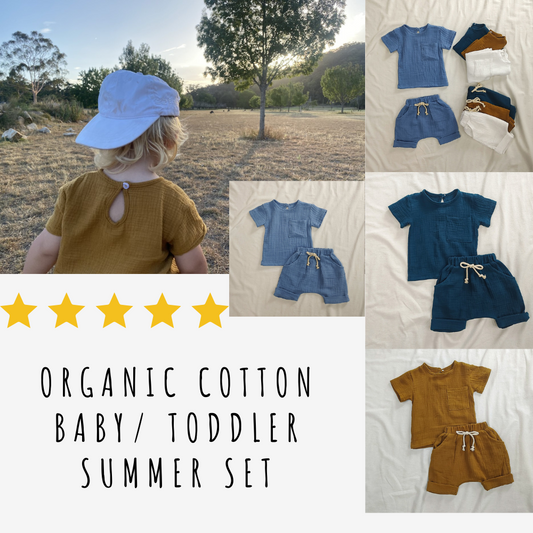 Organic Cotton Baby/ Toddler Summer Set