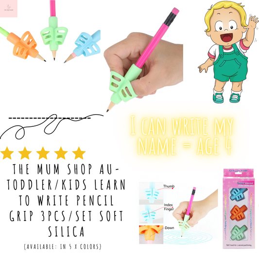 The Mum Shop Au-Toddler/kids Learn to write Pencil Grip 3Pcs/Set Soft Silica