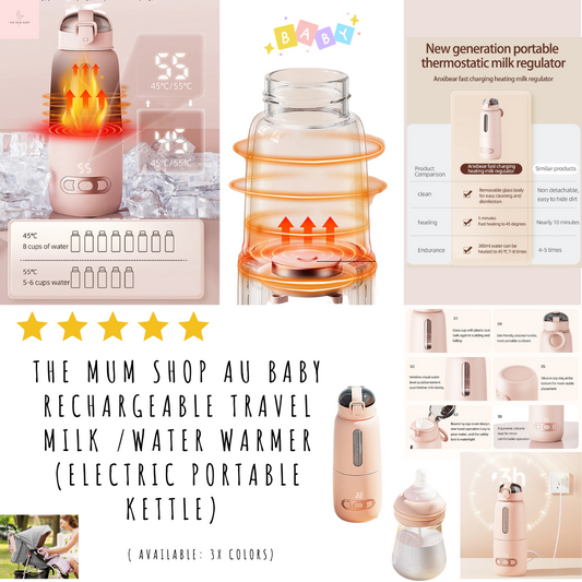The Mum Shop AU Baby Rechargeable Travel Milk /Water Warmer (Electric Portable Kettle)