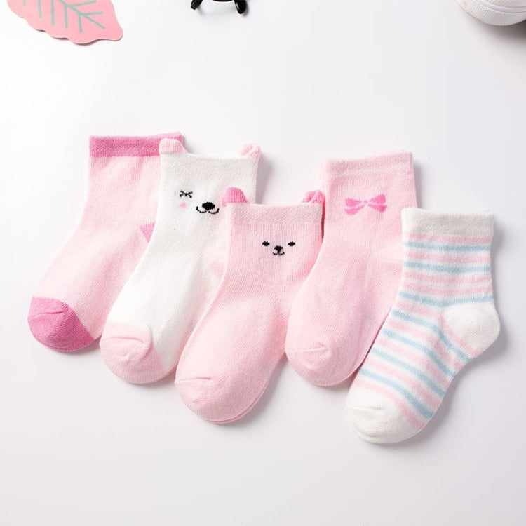 5xPairs Baby/toddler/Scholar Socks Size 0-1-3-7Y