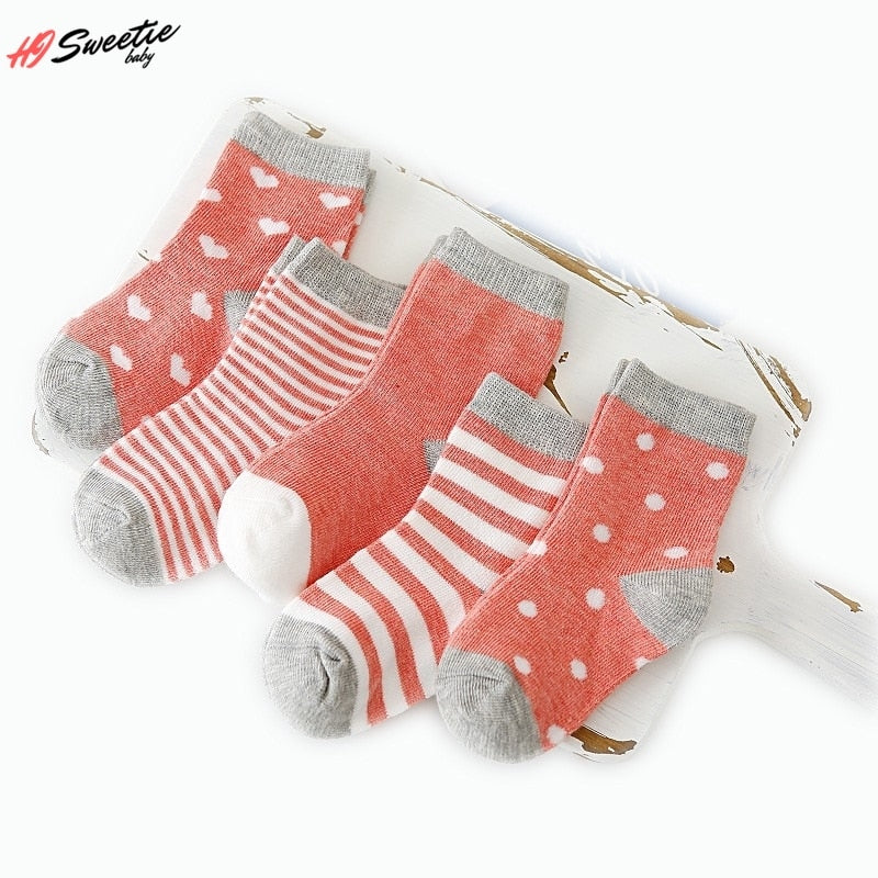 5xPairs Baby/toddler/Scholar Socks Size 0-1-3-7Y