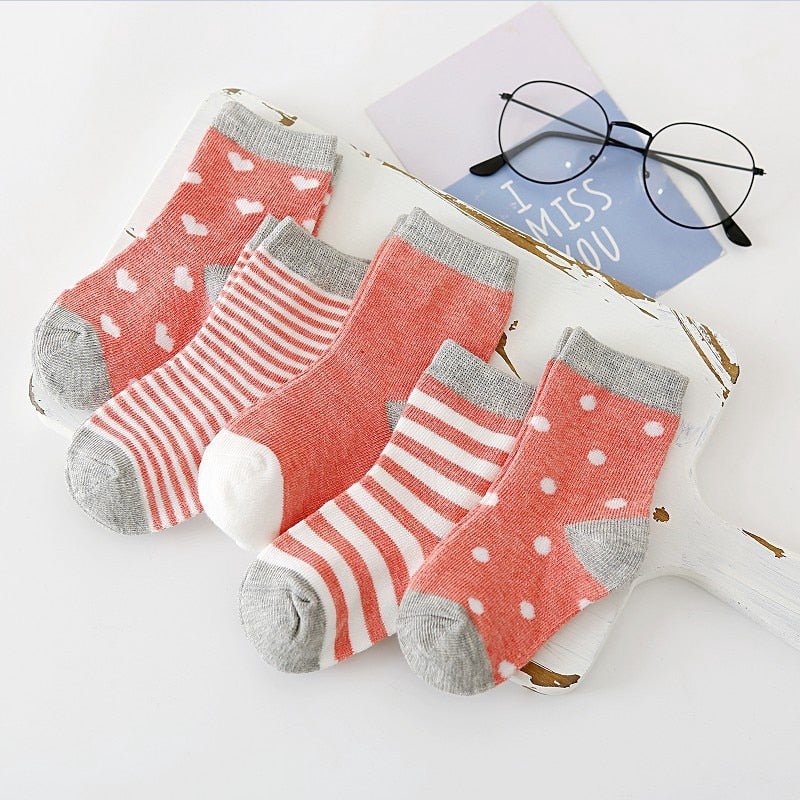 5xPairs Baby/toddler/Scholar Socks Size 0-1-3-7Y