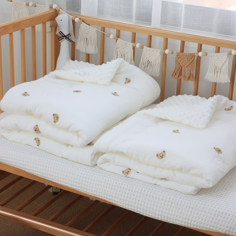 Baby Crib Thick Filled White Comforter (2xstyles) (2xThickness) (3xSizes)