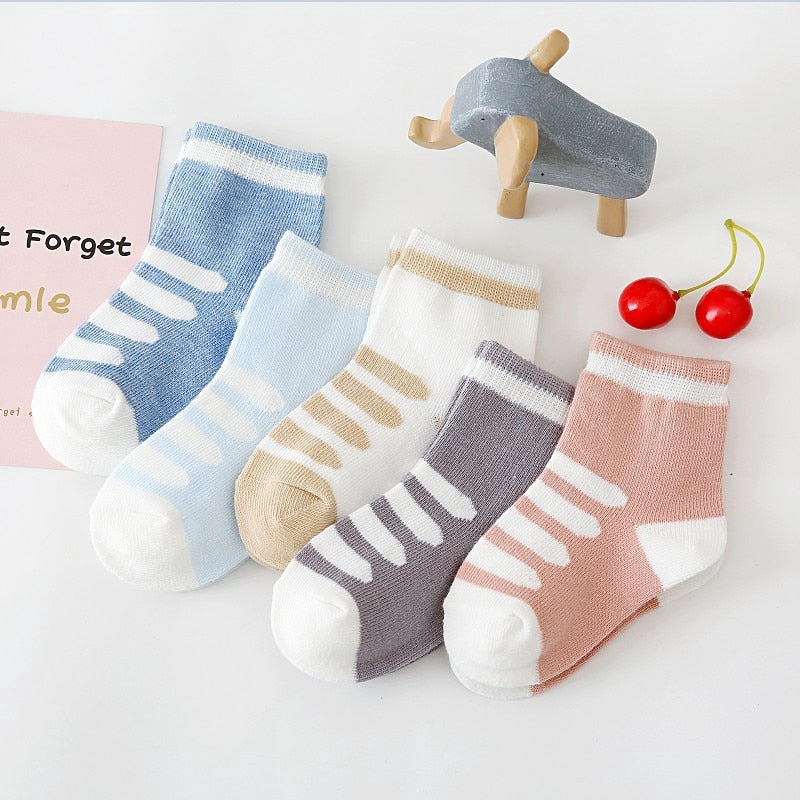 5xPairs Baby/toddler/Scholar Socks Size 0-1-3-7Y