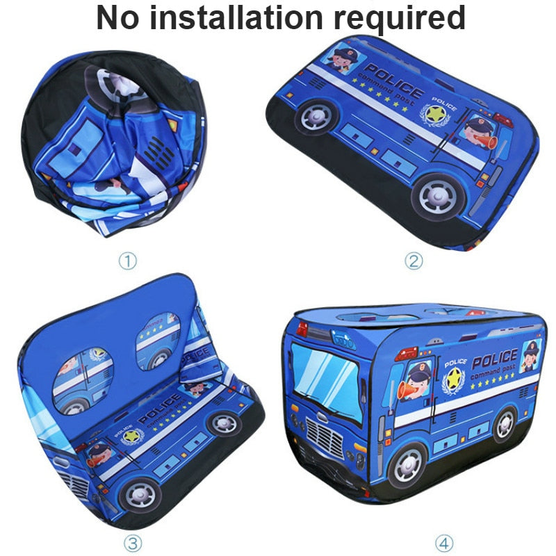 Kids Foldable Play Tents -Police car, Fire Truck, Ice Cream Truck,Bus