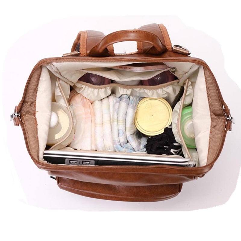 The Mum Shop AU-All-in-1 PU Leather Diaper Backpack Combo Deal