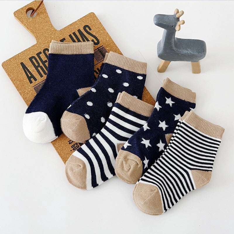 5xPairs Baby/toddler/Scholar Socks Size 0-1-3-7Y