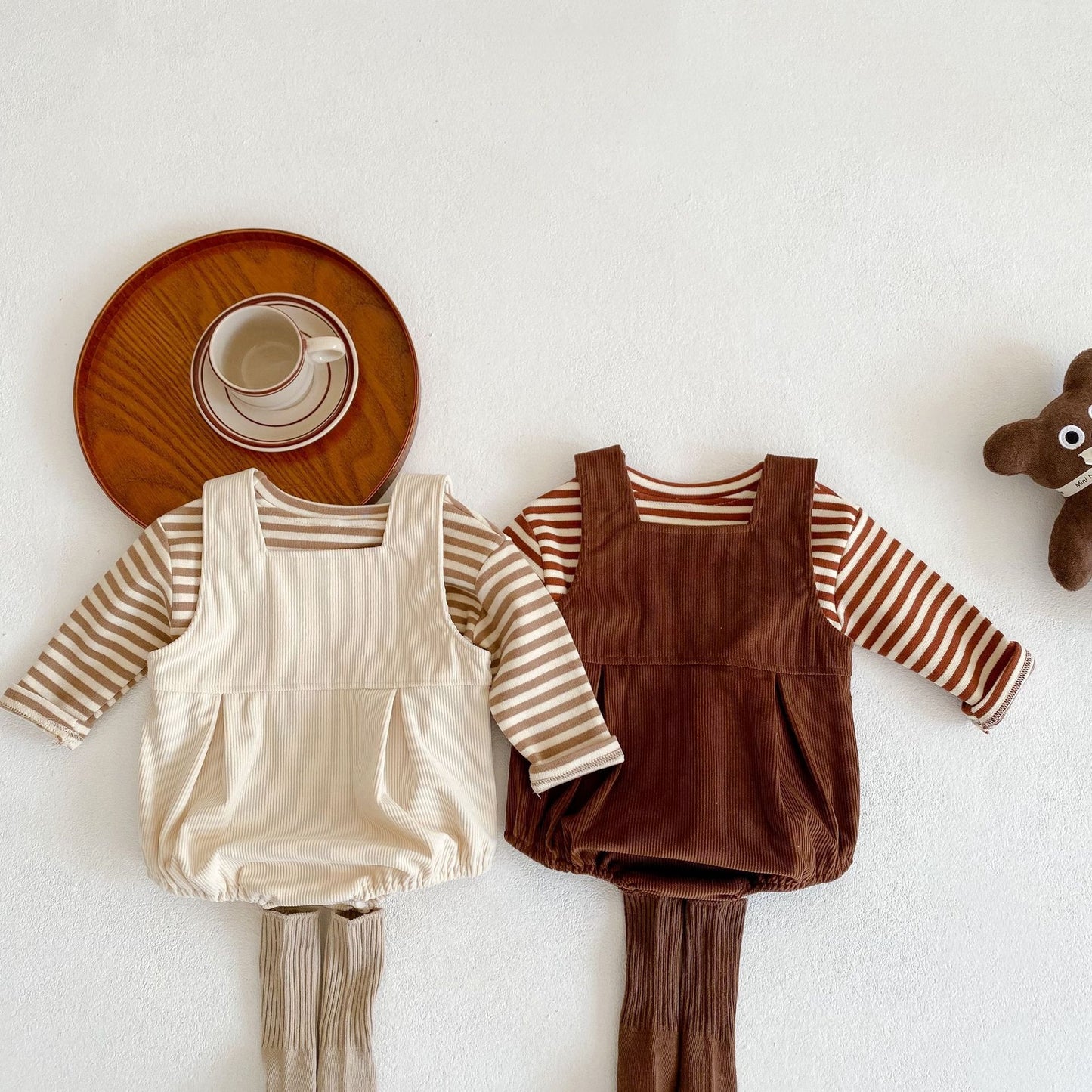 2PCS Baby/Toddler Autumn Romper Set (size: 3months-3years)