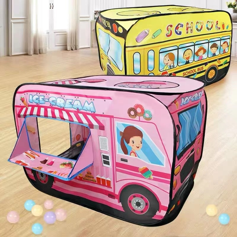 Kids Foldable Play Tents -Police car, Fire Truck, Ice Cream Truck,Bus