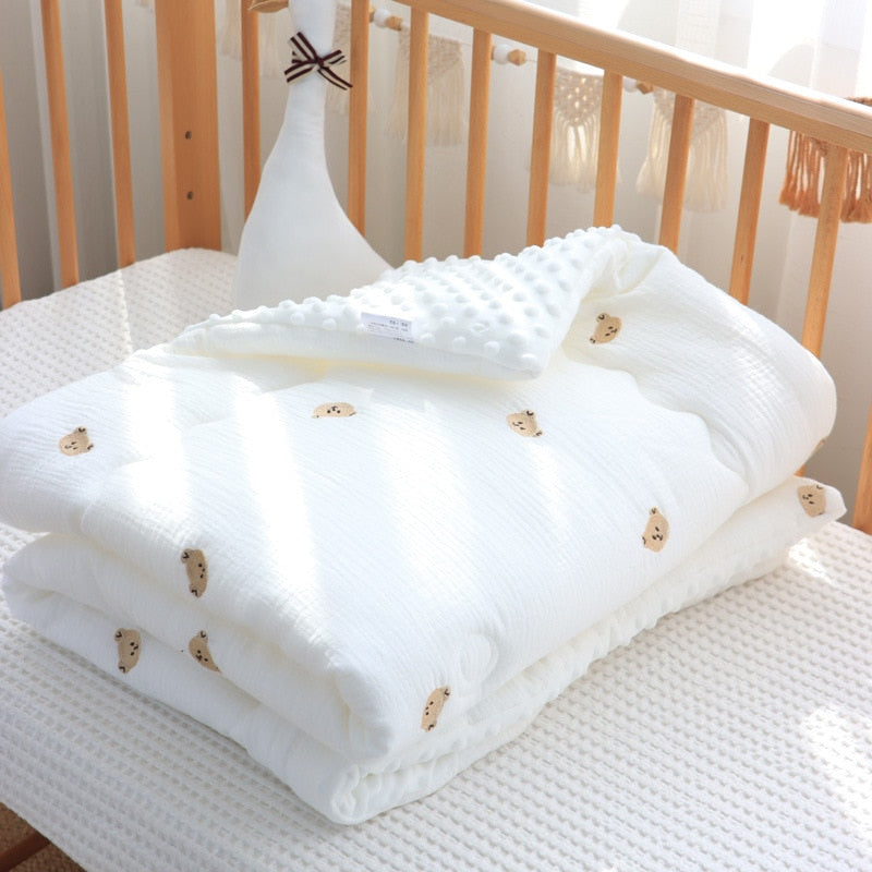 Baby Crib Thick Filled White Comforter (2xstyles) (2xThickness) (3xSizes)