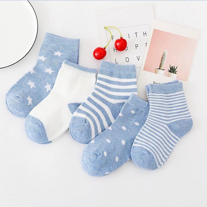 5xPairs Baby/toddler/Scholar Socks Size 0-1-3-7Y