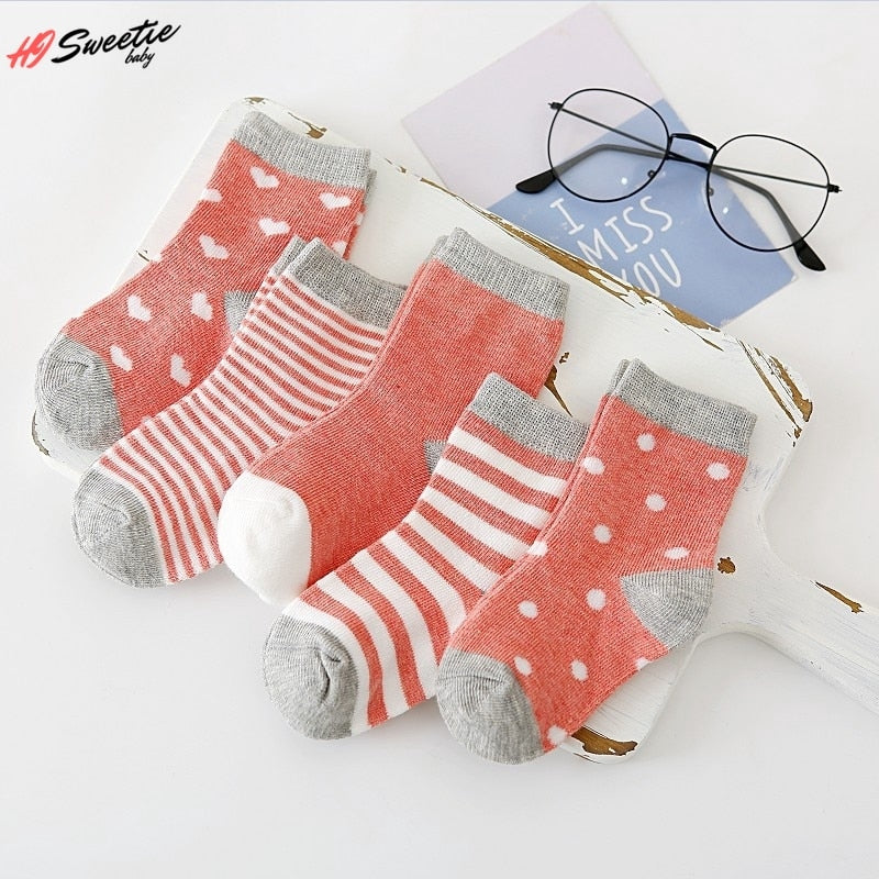 5xPairs Baby/toddler/Scholar Socks Size 0-1-3-7Y