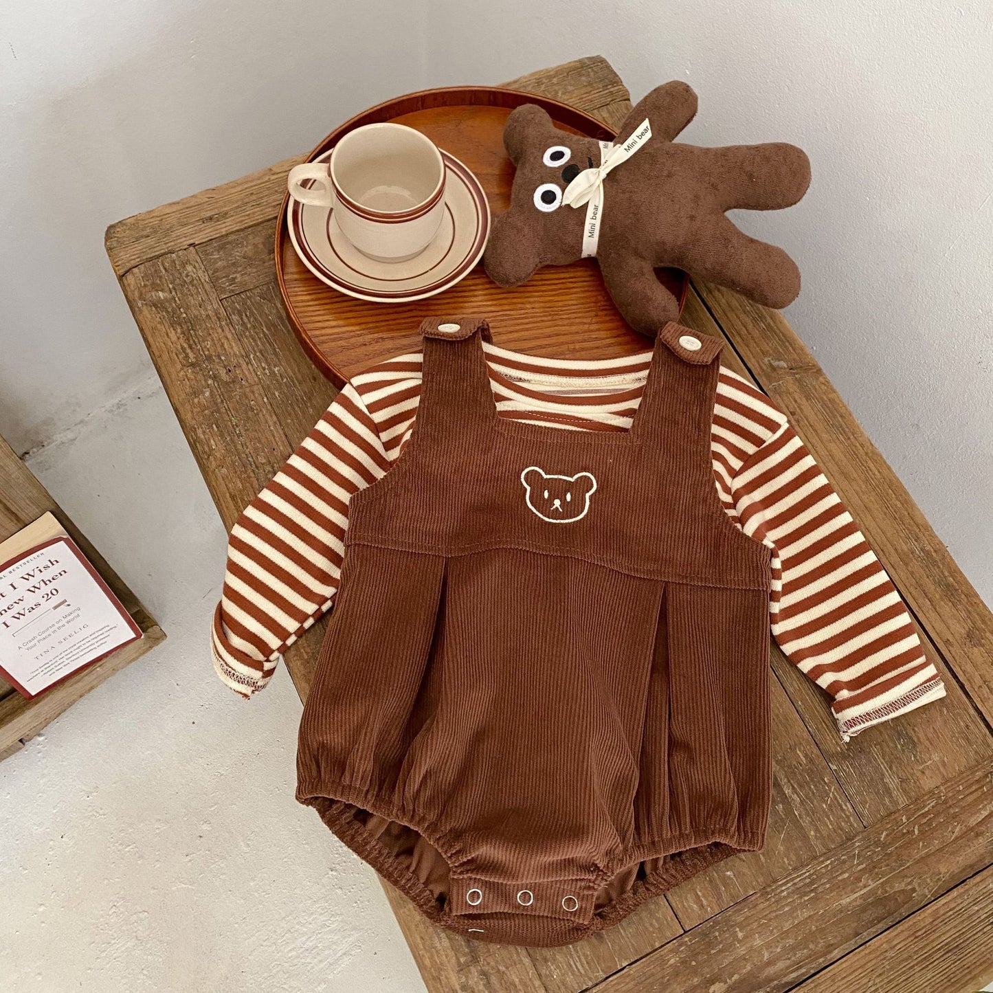 2PCS Baby/Toddler Autumn Romper Set (size: 3months-3years)