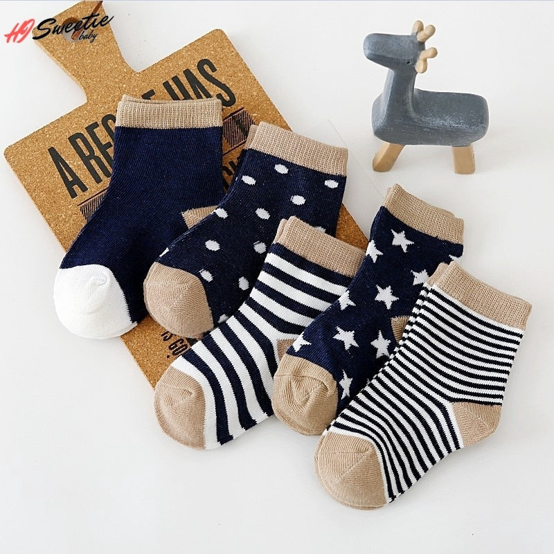 5xPairs Baby/toddler/Scholar Socks Size 0-1-3-7Y