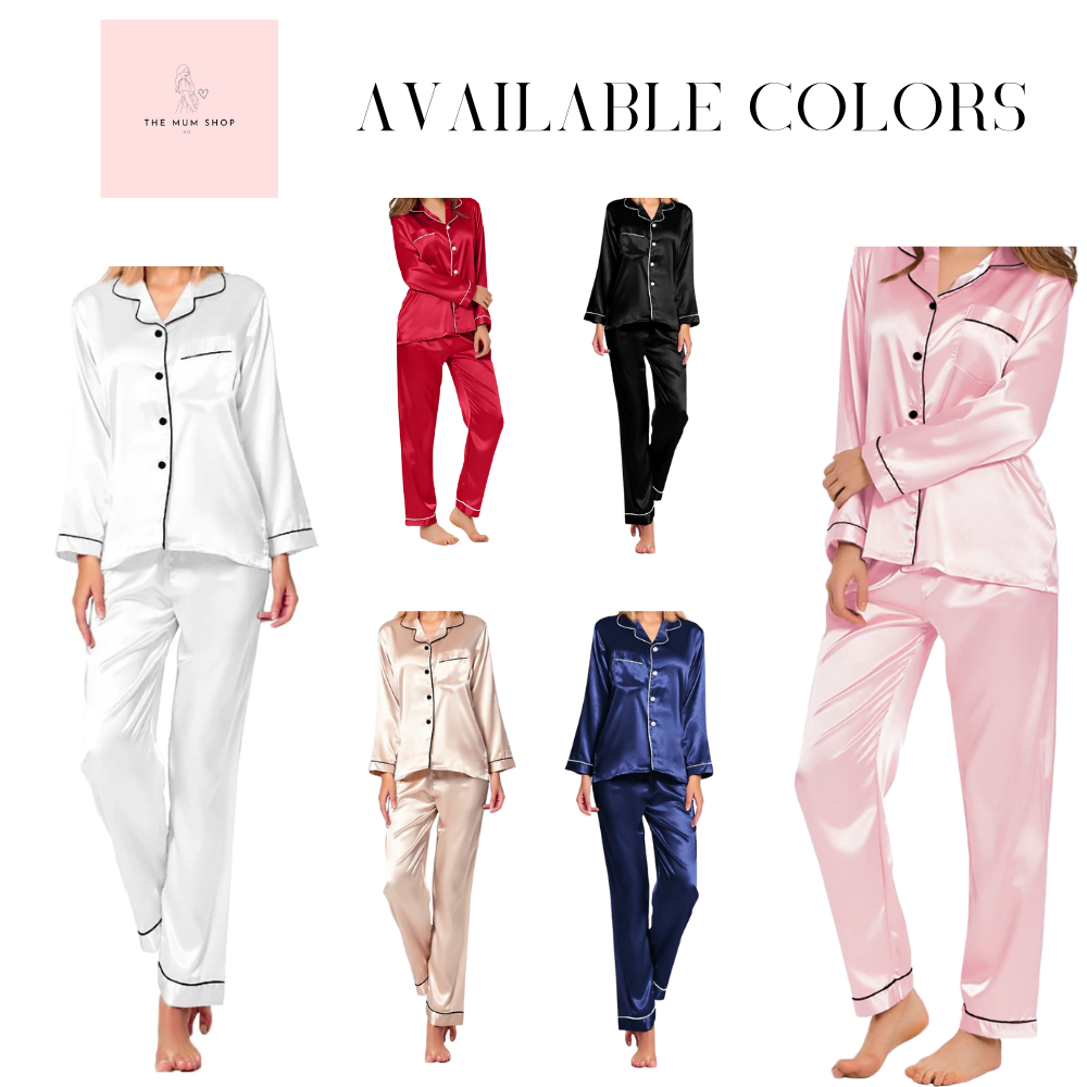 The Mum Shop AU-Women's Silk Winters Pajama Set(5+ Colors ) Sizes:S-XXL