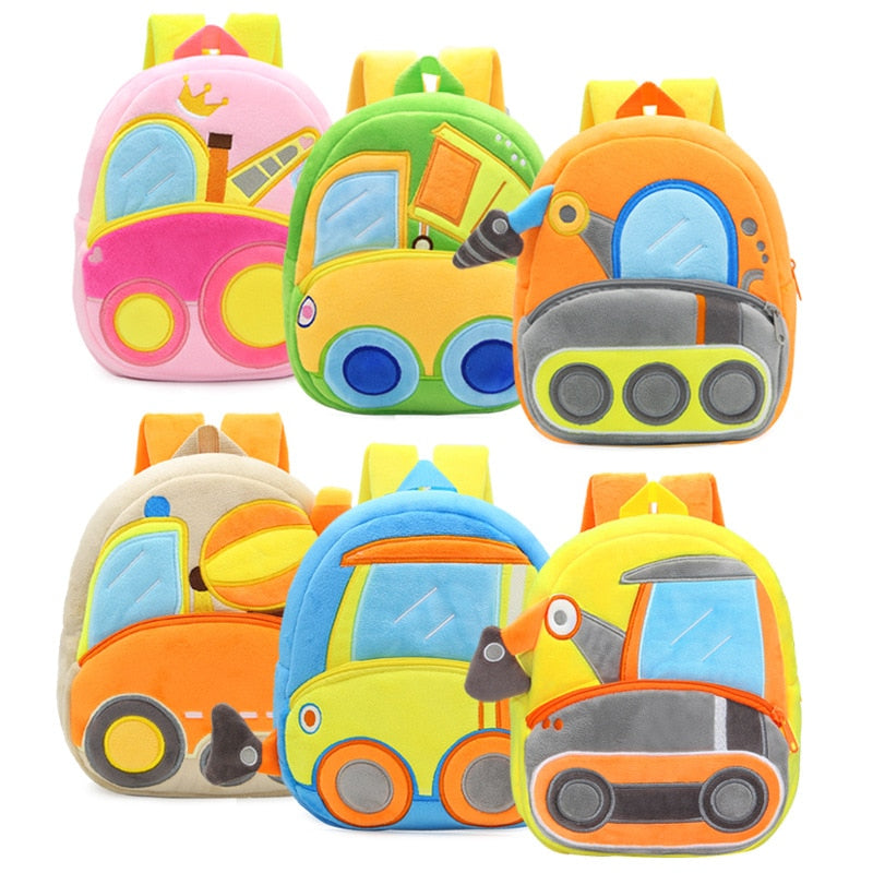 3D Construction Themed kids/ pre-school/ kindergarten backpack (excavator)12 styles to choose from