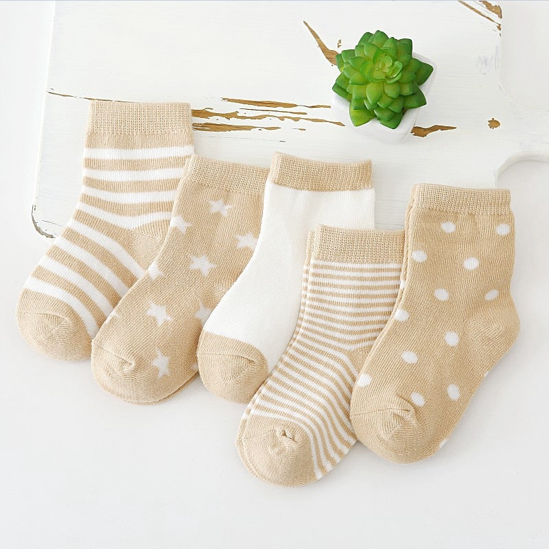 5xPairs Baby/toddler/Scholar Socks Size 0-1-3-7Y