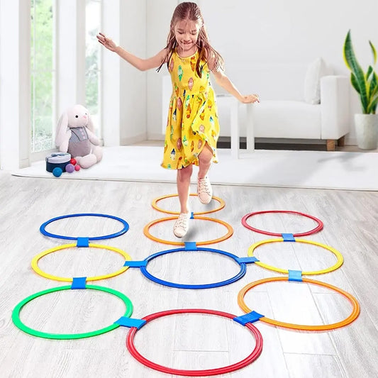 Kids Outdoor fitness Educational Toys Hopscotch Ring