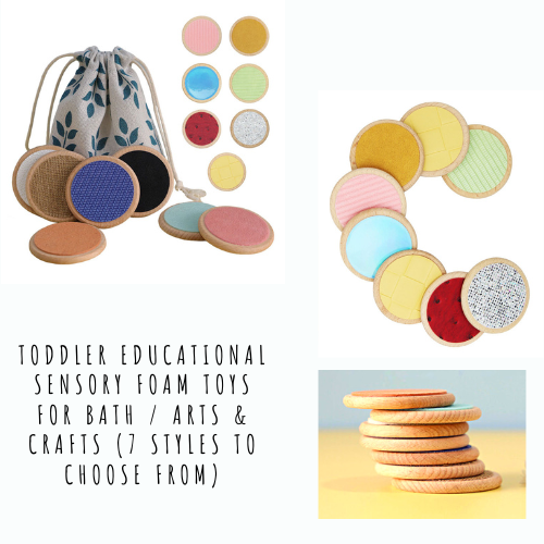 Baby/Toddler Wooden Sensory Montessori Set ( Colors & Textiles )
