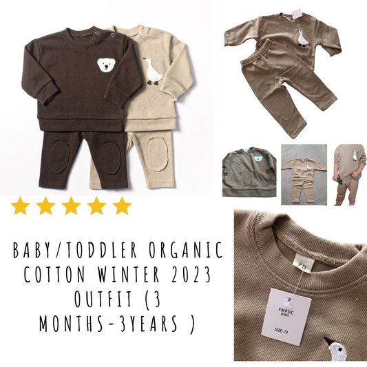 Baby/Toddler Organic Cotton Winter 2023 outfit (3 months-3years )