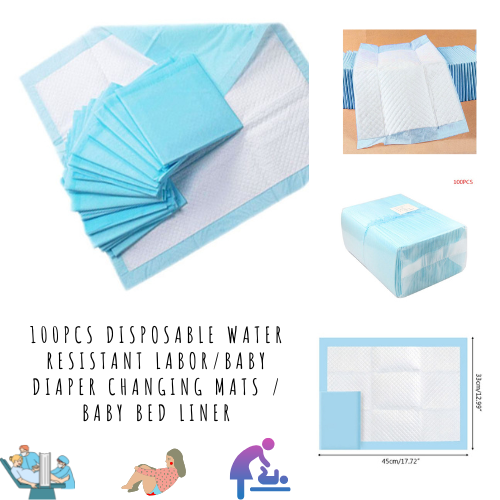 100PCS Disposable water resistant Labor/Baby Diaper Changing Mats / Baby Bed Liner
