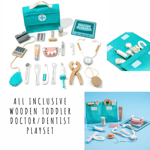 All Inclusive Wooden Toddler Doctor/Dentist Playset