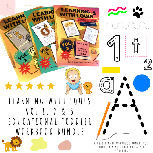 Learning with Louis VOL1, 2 & 3 Educational Toddler Workbook Bundle