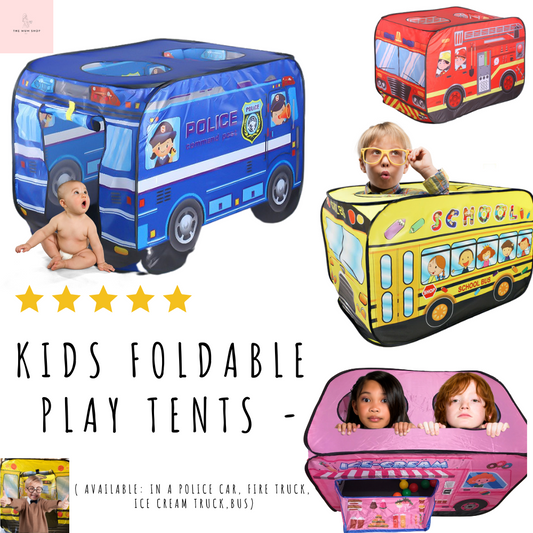 Kids Foldable Play Tents -Police car, Fire Truck, Ice Cream Truck,Bus