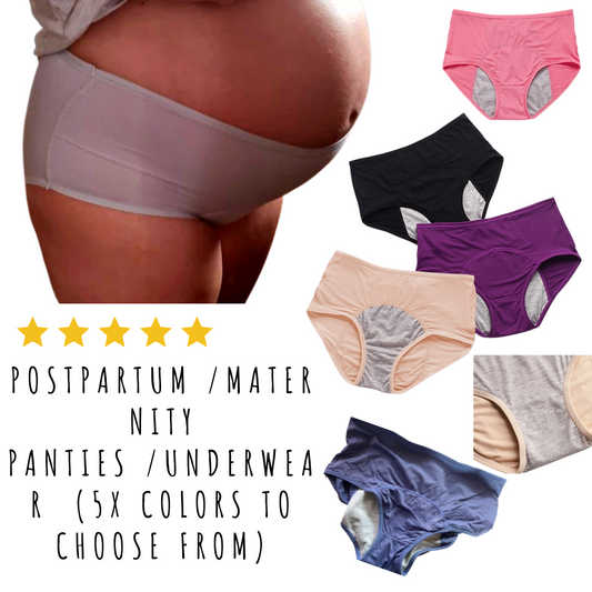 Postpartum /Maternity Panties /Underwear  (5x colors to choose from)